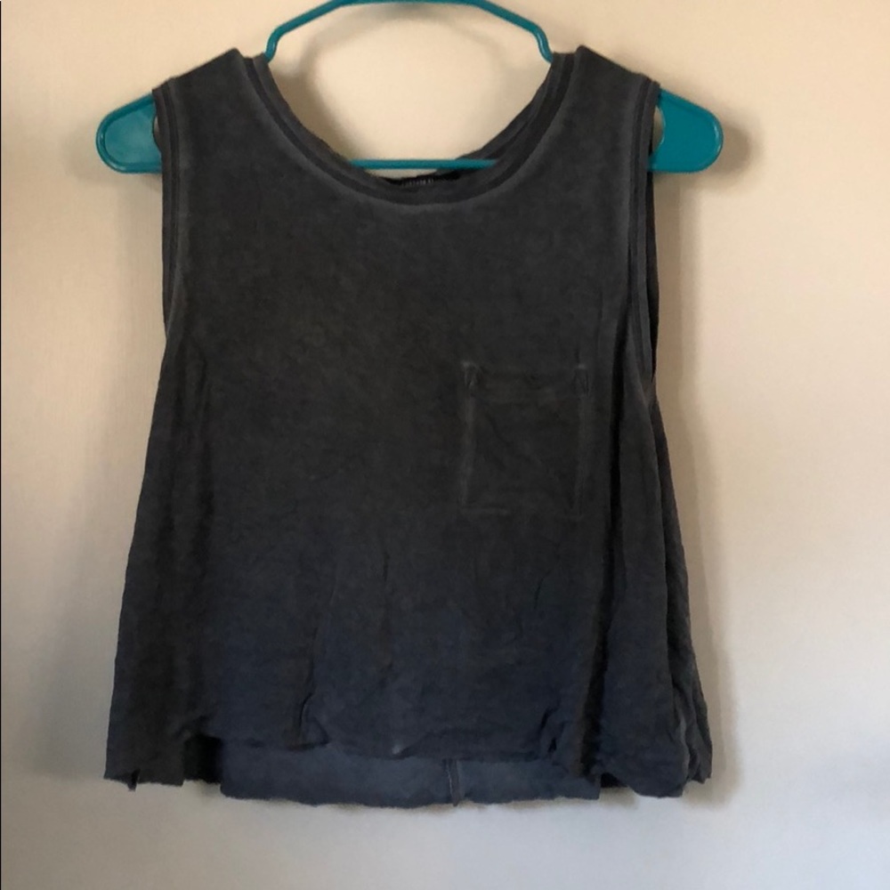 Grey pocket tank top